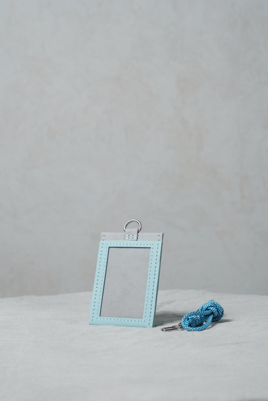 紙造職員證套(連掛頸繩)grey x light blue