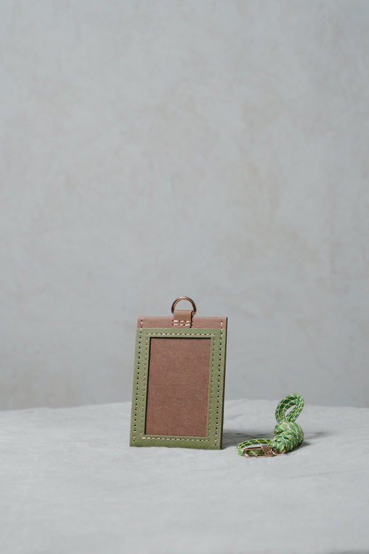 紙造職員證套(連掛頸繩)grass green x choco