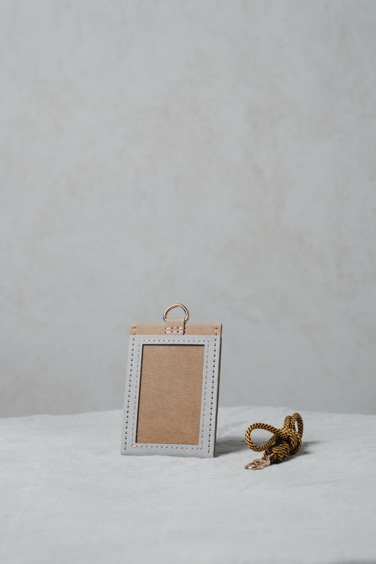 紙造職員證套(連掛頸繩)grey x brown